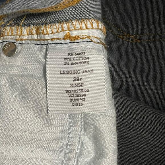 Gap 1969 Womens Jeans Size 28 Legging Jean Mid Rise Dark Wash Zip Fly Blue Denim - Picture 8 of 11